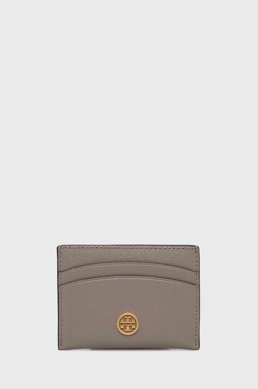 Tory Burch carcasa din piele femei, culoarea gri