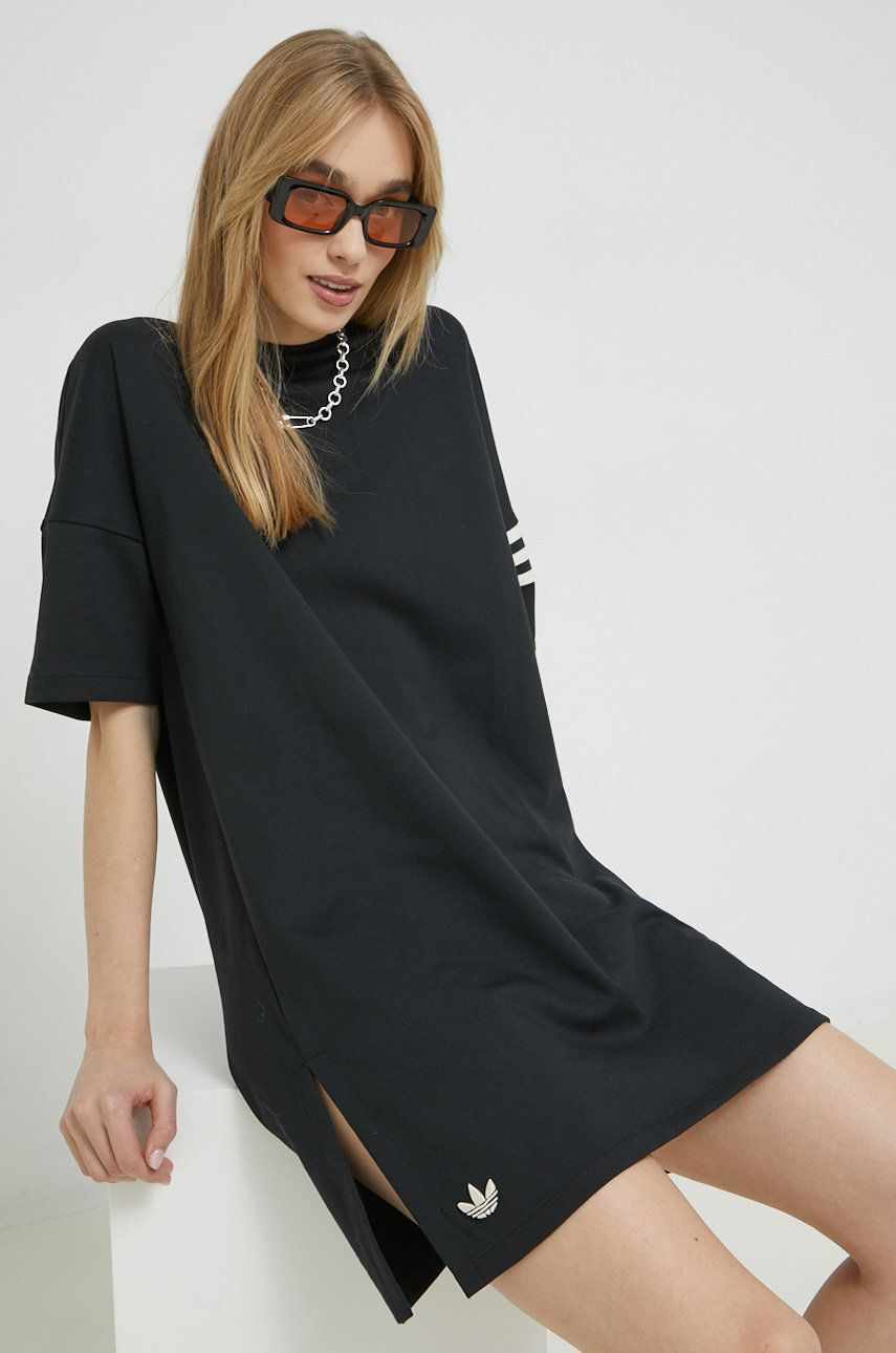 Adidas Originals rochie culoarea negru, mini, oversize