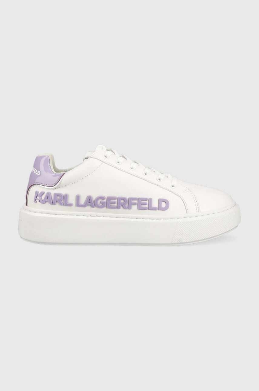 Karl Lagerfeld sneakers din piele MAXI KUP culoarea alb KL62210