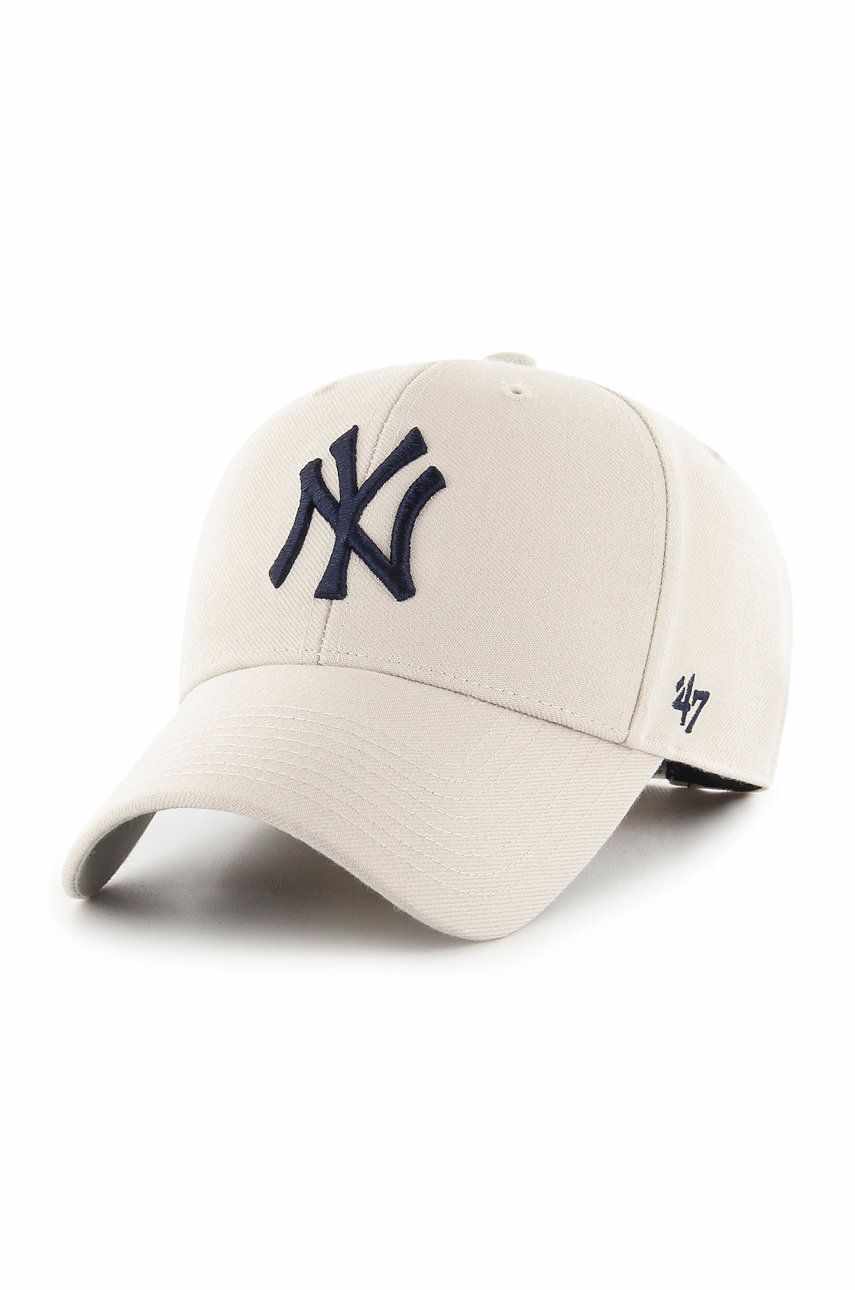 47brand șapcă MLB New York Yankees culoarea galben, cu imprimeu