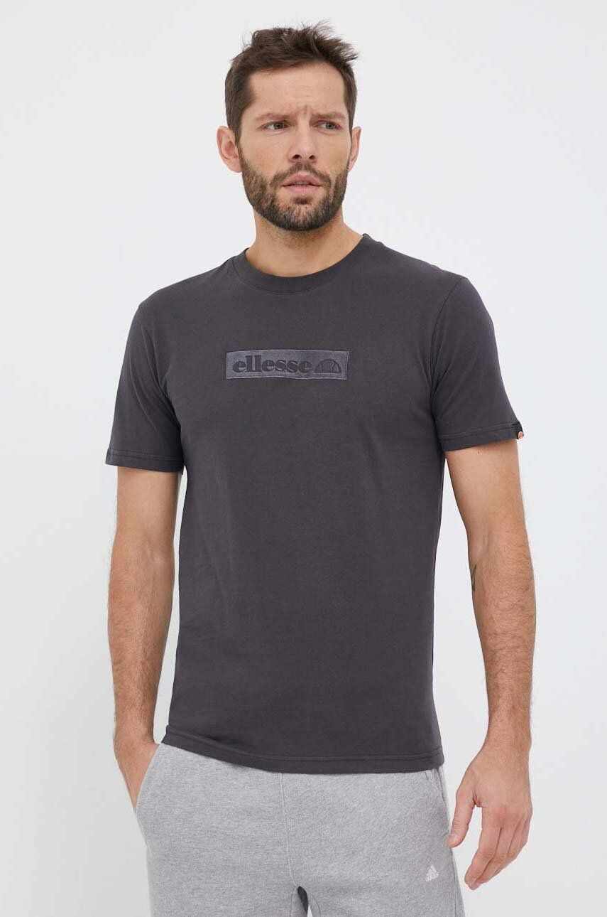 Ellesse tricou din bumbac culoarea gri, cu imprimeu SHR17561-BLACK
