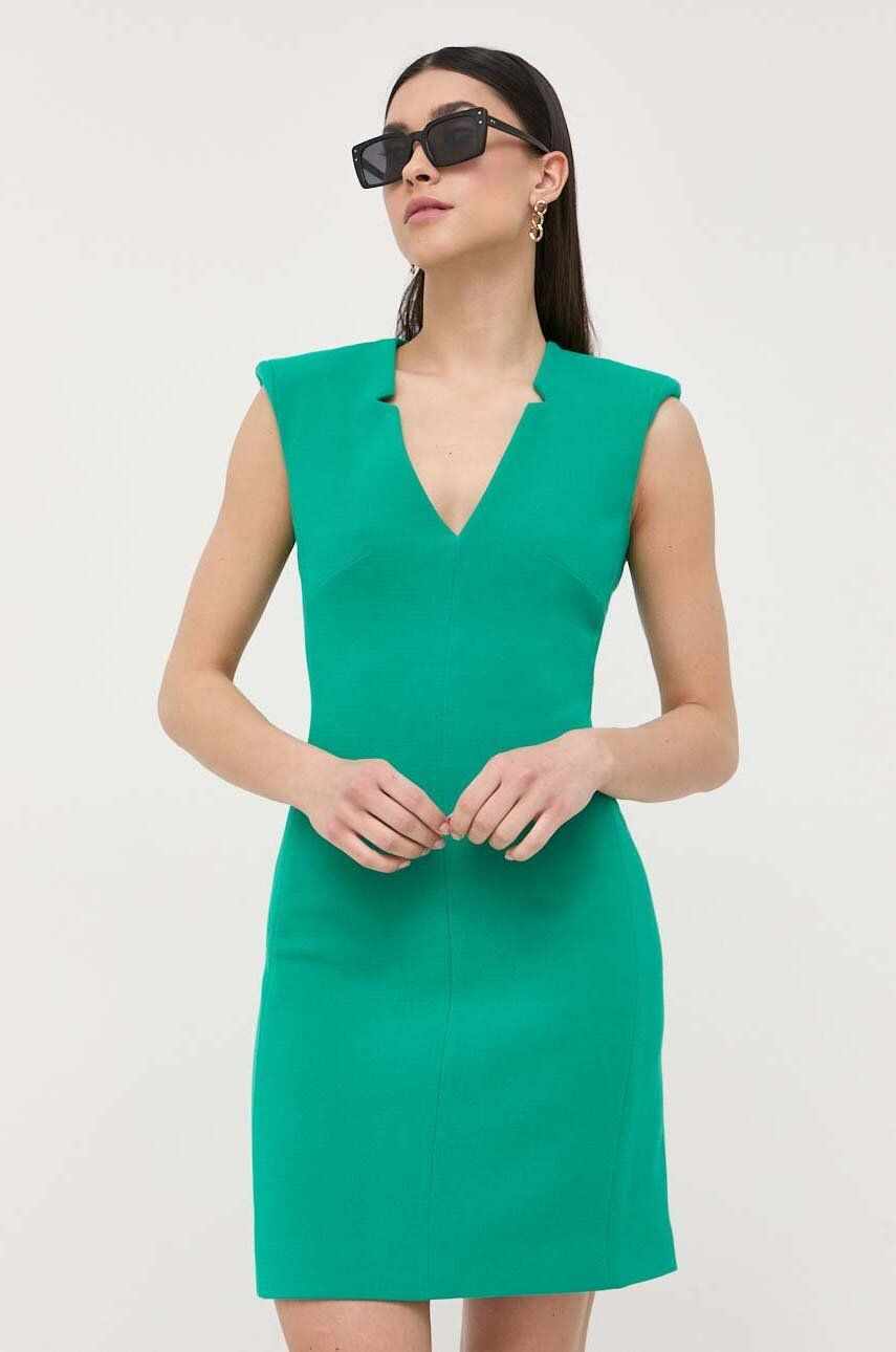 Morgan rochie culoarea verde, mini, drept