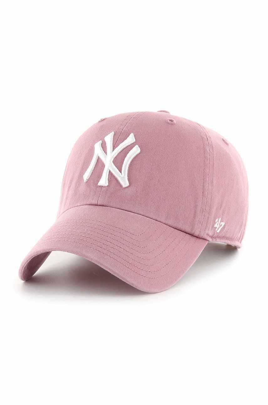 47brand șapcă MLB New York Yankees culoarea roz, cu imprimeu