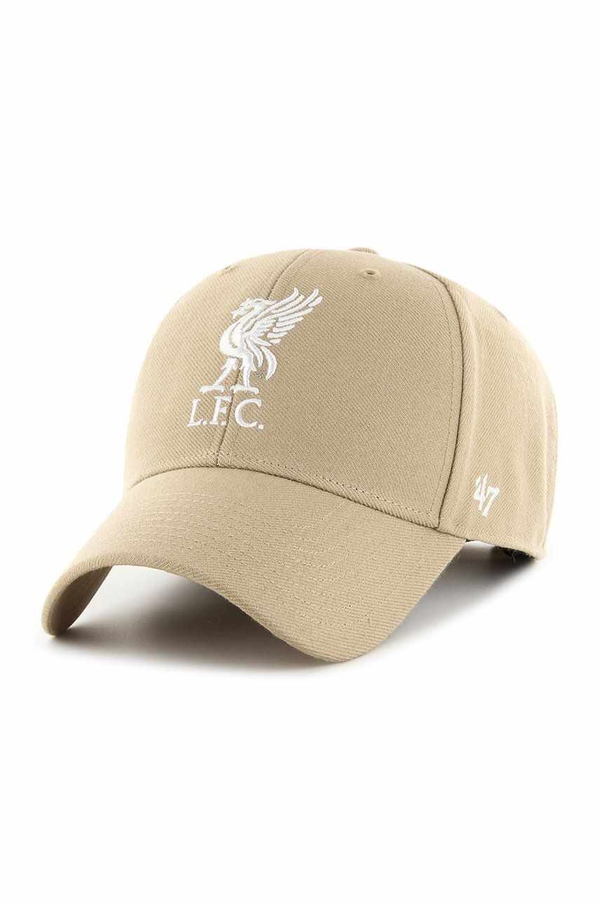 47brand șapcă din amestec de lână EPL Liverpool culoarea galben, cu imprimeu