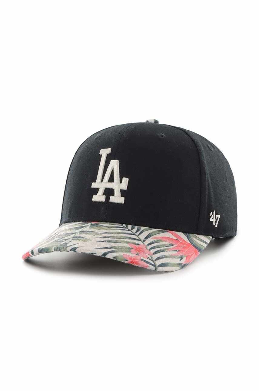 47brand sapca MLB Los Angeles Dodgers culoarea negru, cu imprimeu