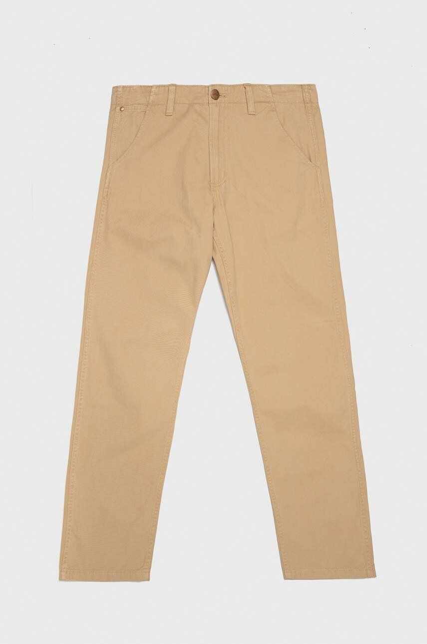 Wrangler pantaloni de bumbac Casey Jones Chino culoarea bej, drept