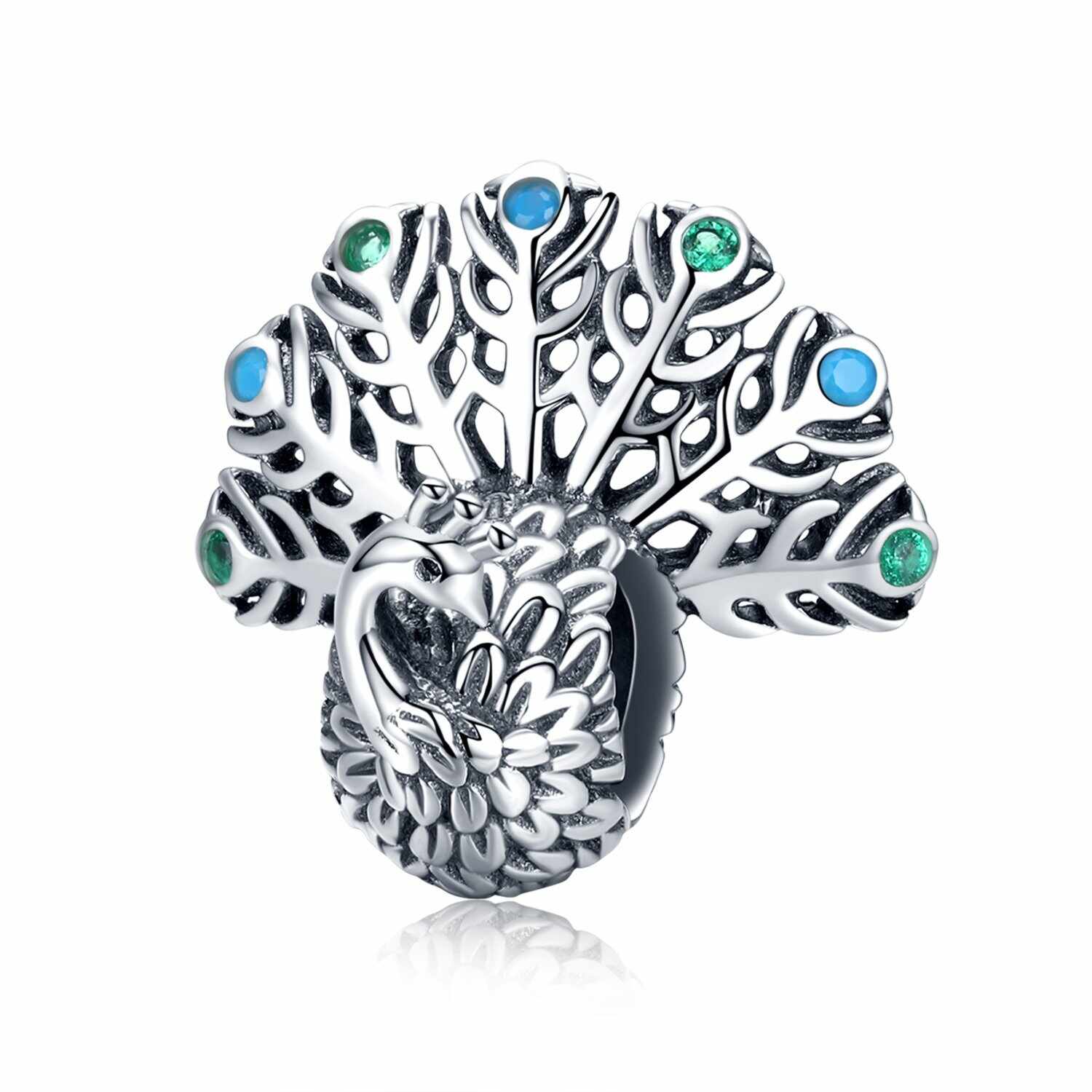 Talisman din argint Silver Peacock