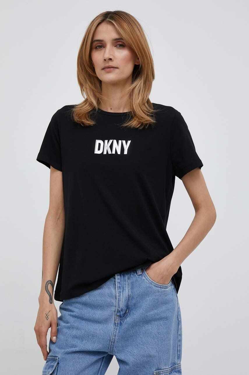 Dkny tricou femei, culoarea negru