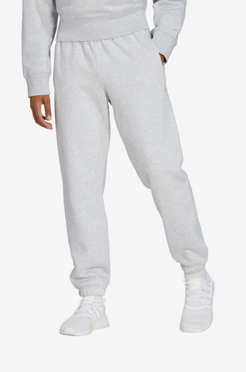 adidas Originals pantaloni de trening culoarea gri, neted HB7503-grey
