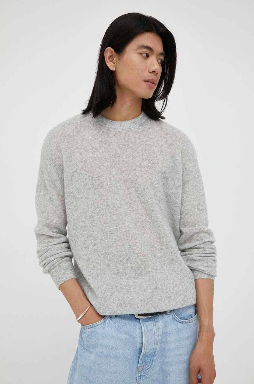 American Vintage pulover de lana barbati, culoarea gri, light