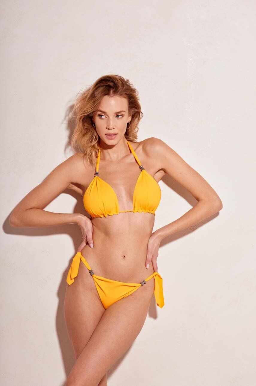 Praia Beachwear costum de baie din două piese SUNNY culoarea galben, cupa moale