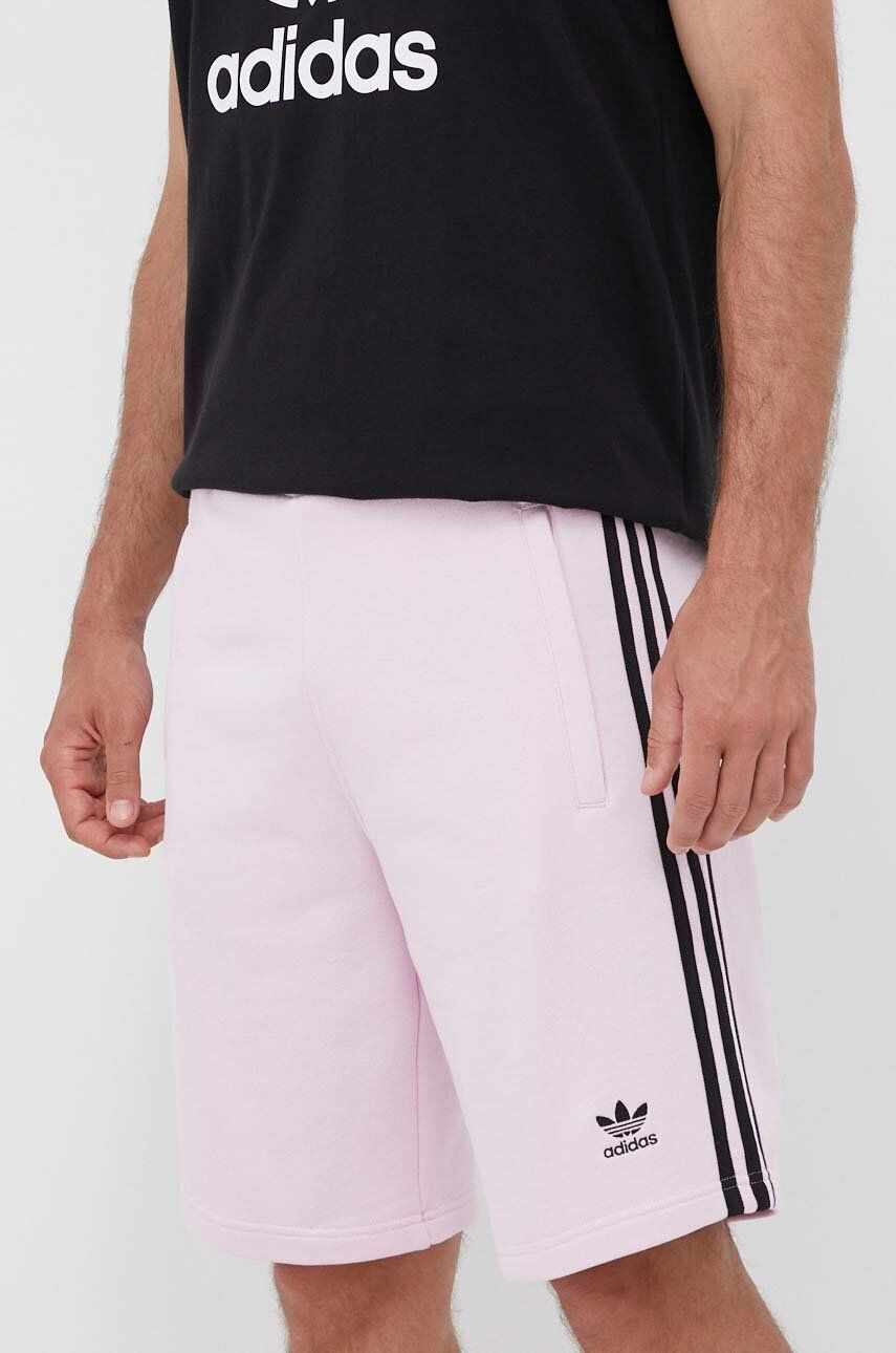 adidas Originals pantaloni scurti din bumbac culoarea roz