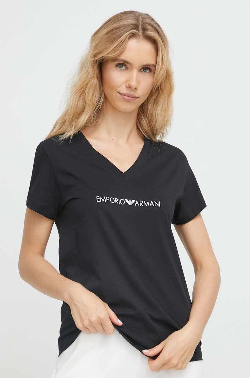 Emporio Armani Underwear tricou lounge din bumbac culoarea negru