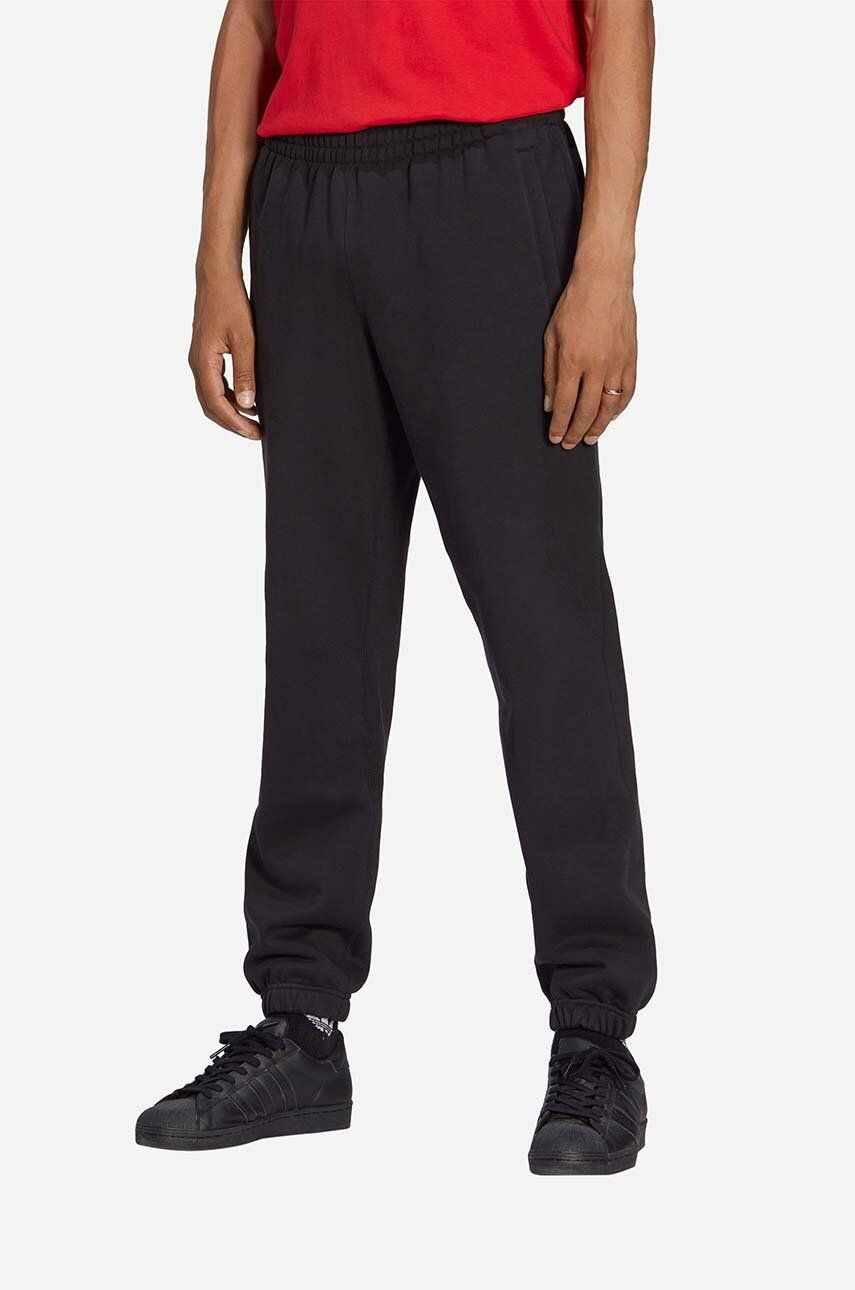 adidas Originals pantaloni de trening din bumbac culoarea negru, neted HB7501-black