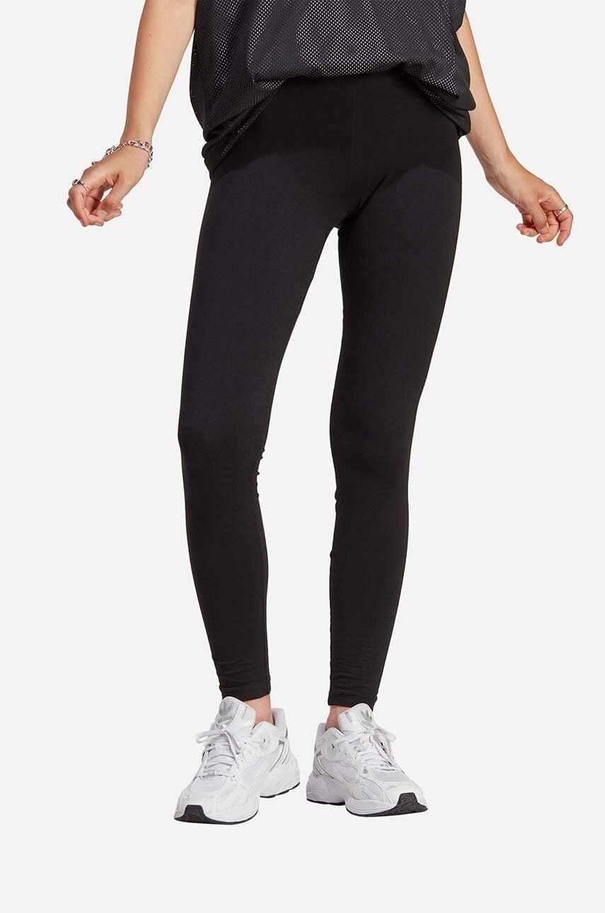 adidas Originals colanți femei, culoarea negru, neted IA6446-BLACK