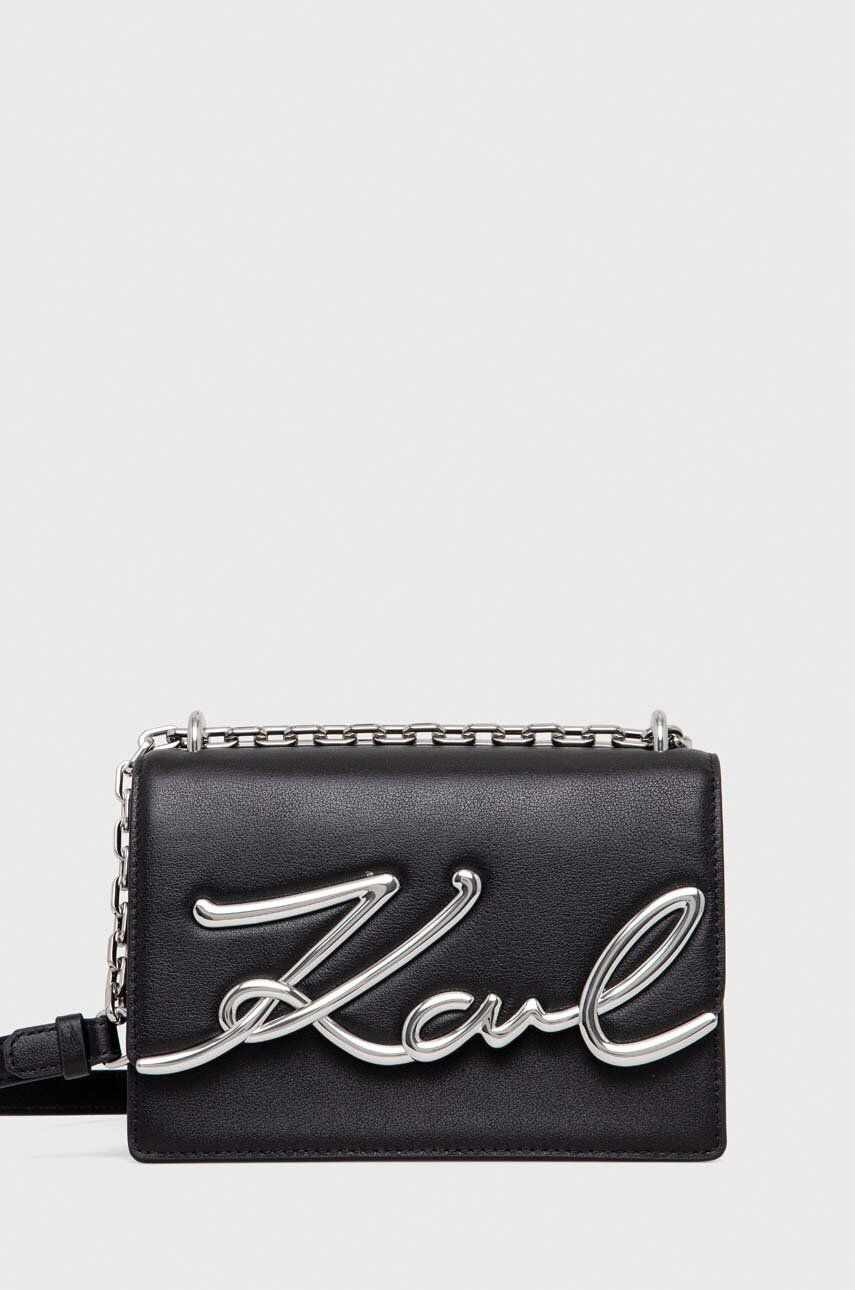 Karl Lagerfeld poseta de piele culoarea negru