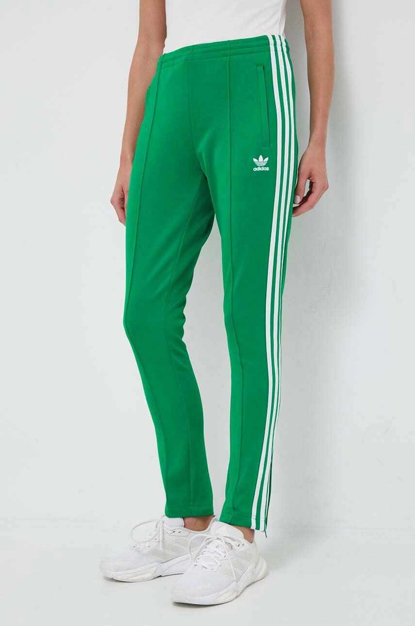 adidas Originals pantaloni de trening culoarea verde, cu imprimeu