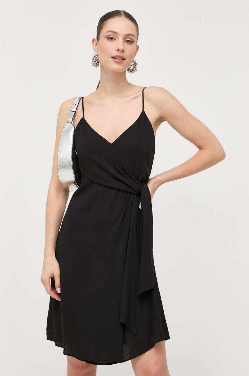 Armani Exchange rochie culoarea negru, mini, evazati