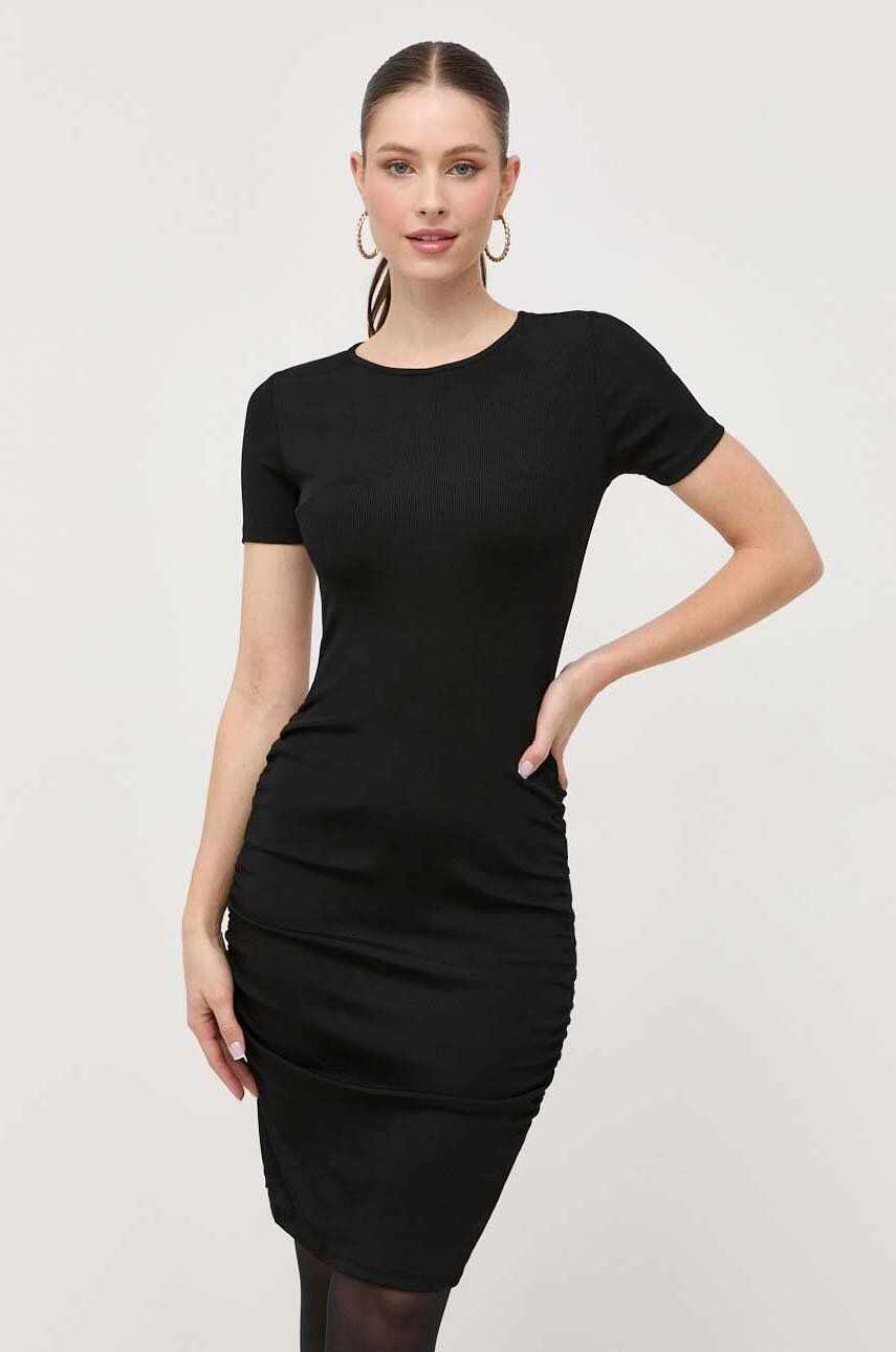 Armani Exchange rochie culoarea negru, mini, mulata