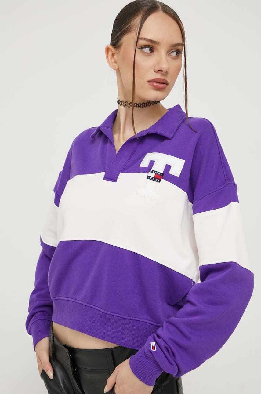 Tommy Jeans bluza femei, culoarea violet, modelator
