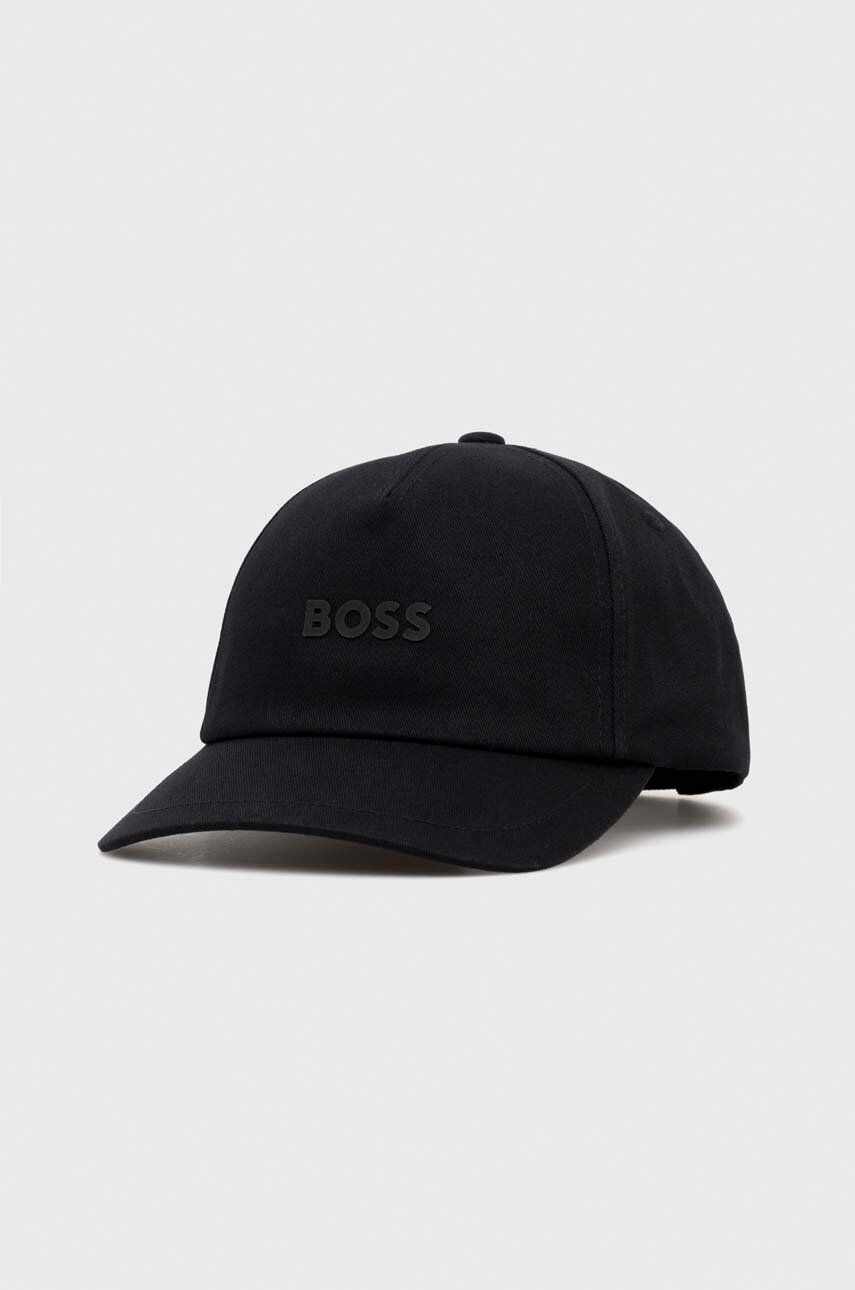 Boss Orange șapcă de baseball din bumbac BOSS ORANGE culoarea negru, neted
