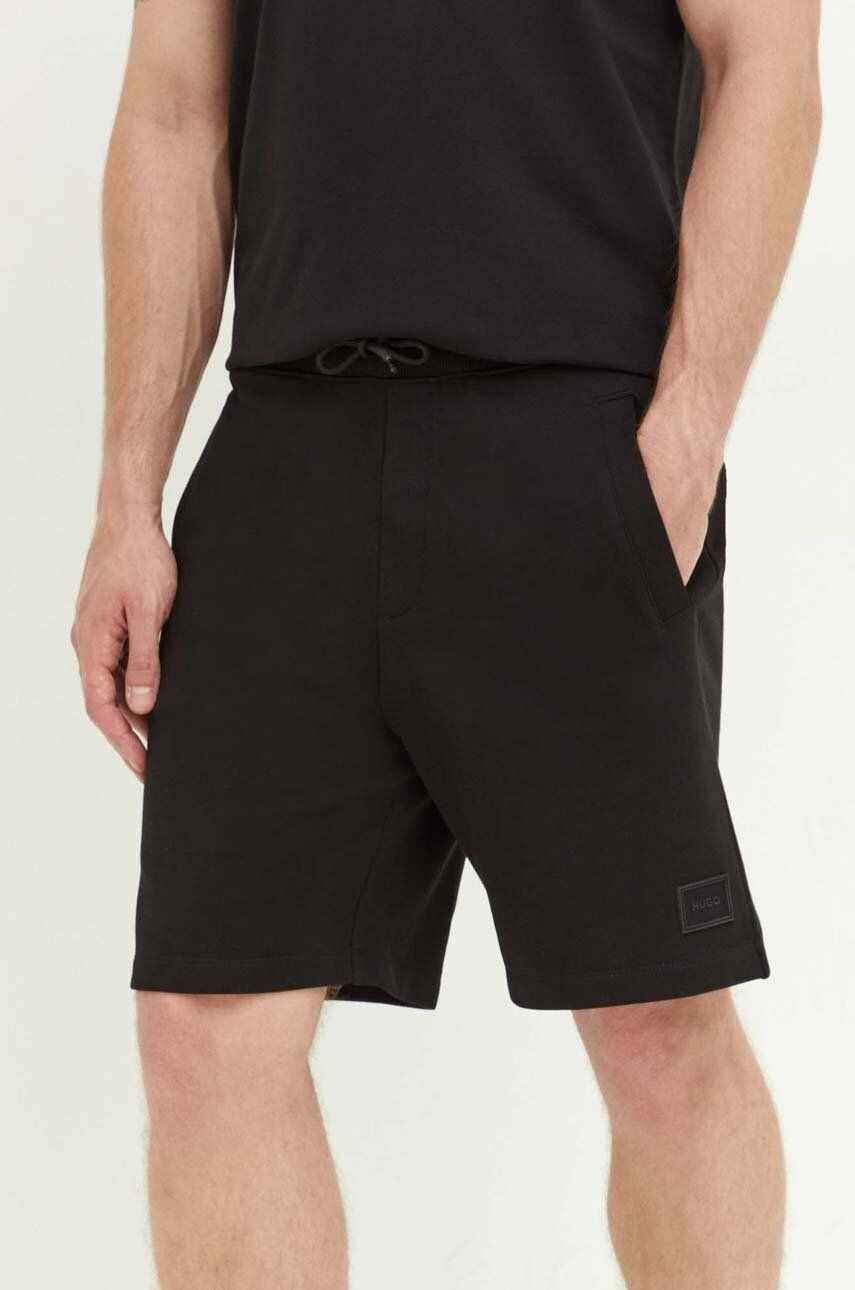 HUGO pantaloni scurti din bumbac culoarea negru