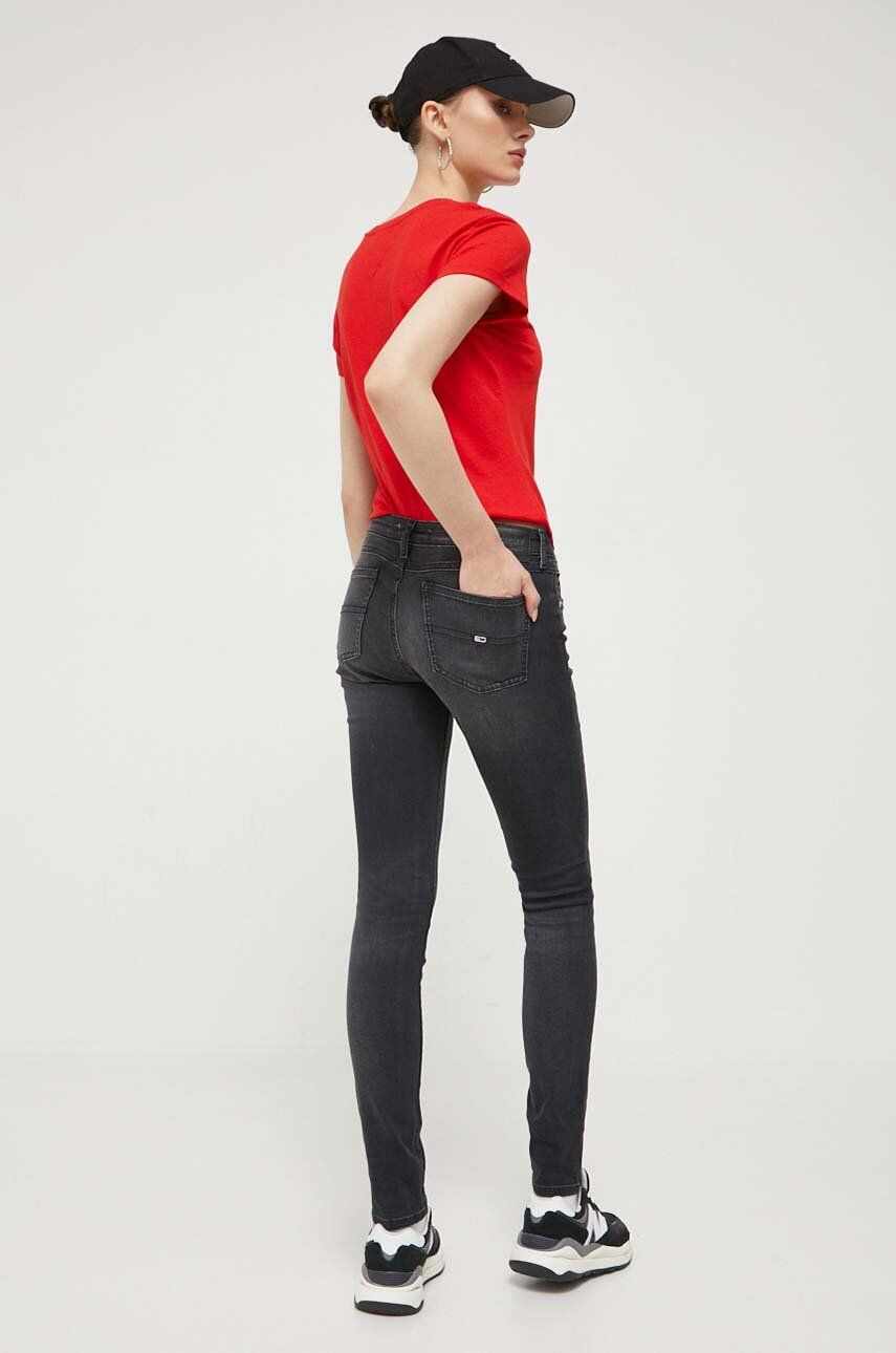 Tommy Jeans jeansi Sophie femei, culoarea negru