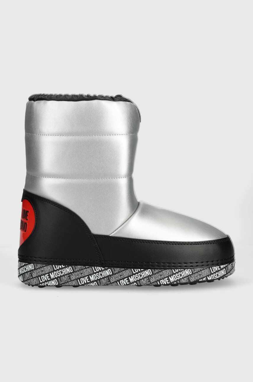 Love Moschino cizme de iarna culoarea argintiu, JA24142G1HIT590A