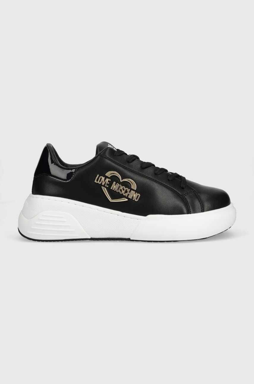 Love Moschino sneakers din piele culoarea negru, JA15105G1HIA500A