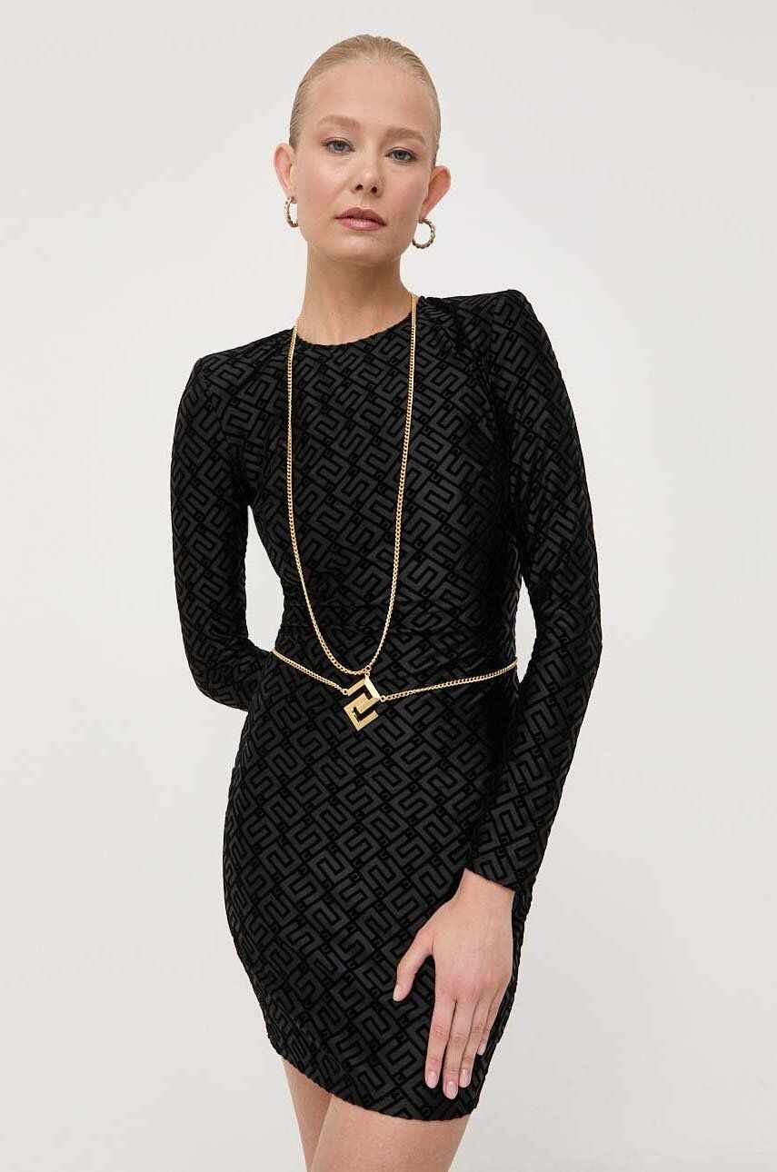 Elisabetta Franchi rochie culoarea negru, mini, mulata