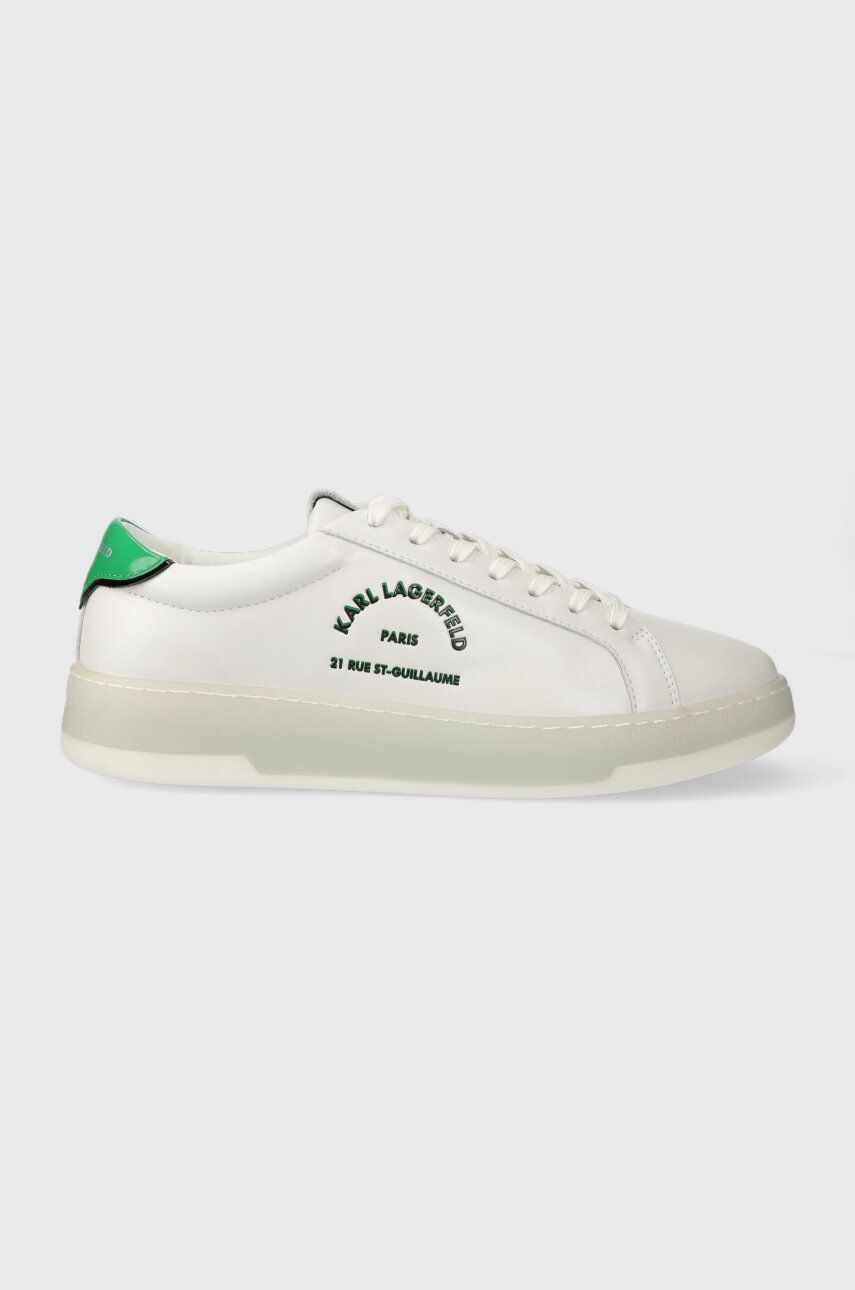 Karl Lagerfeld sneakers din piele KOURT III culoarea alb, KL51538