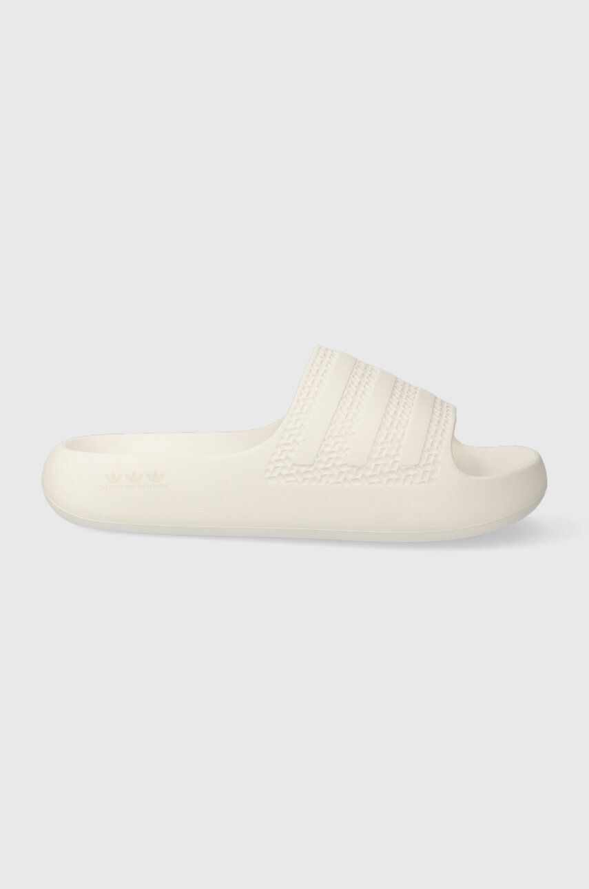 adidas Originals papuci femei, culoarea alb, cu platforma