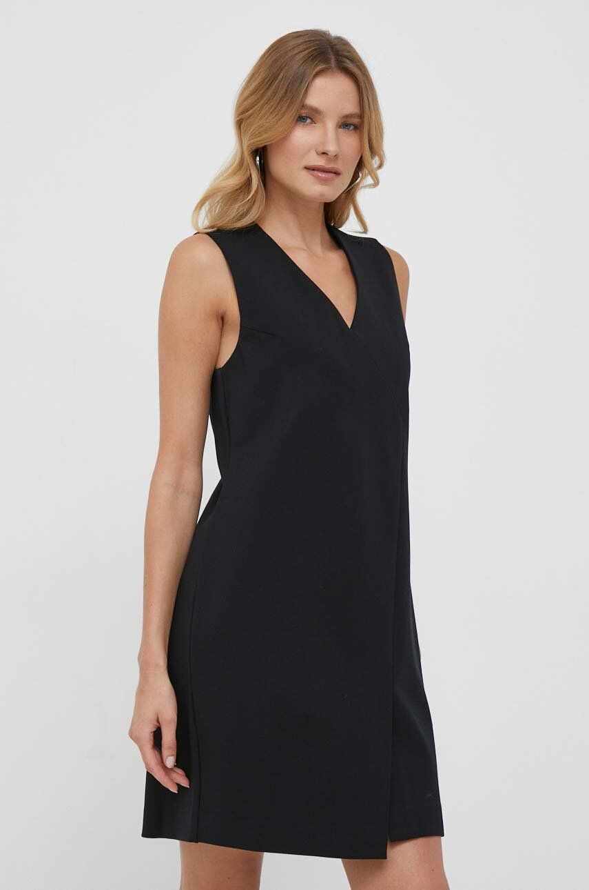 United Colors of Benetton rochie culoarea negru, mini, drept