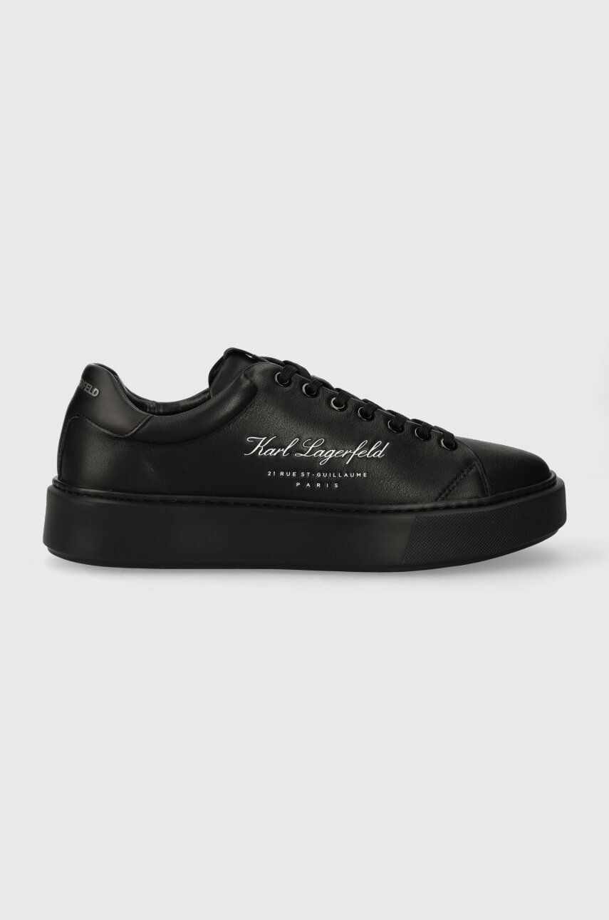 Karl Lagerfeld sneakers din piele MAXI KUP culoarea negru, KL52223