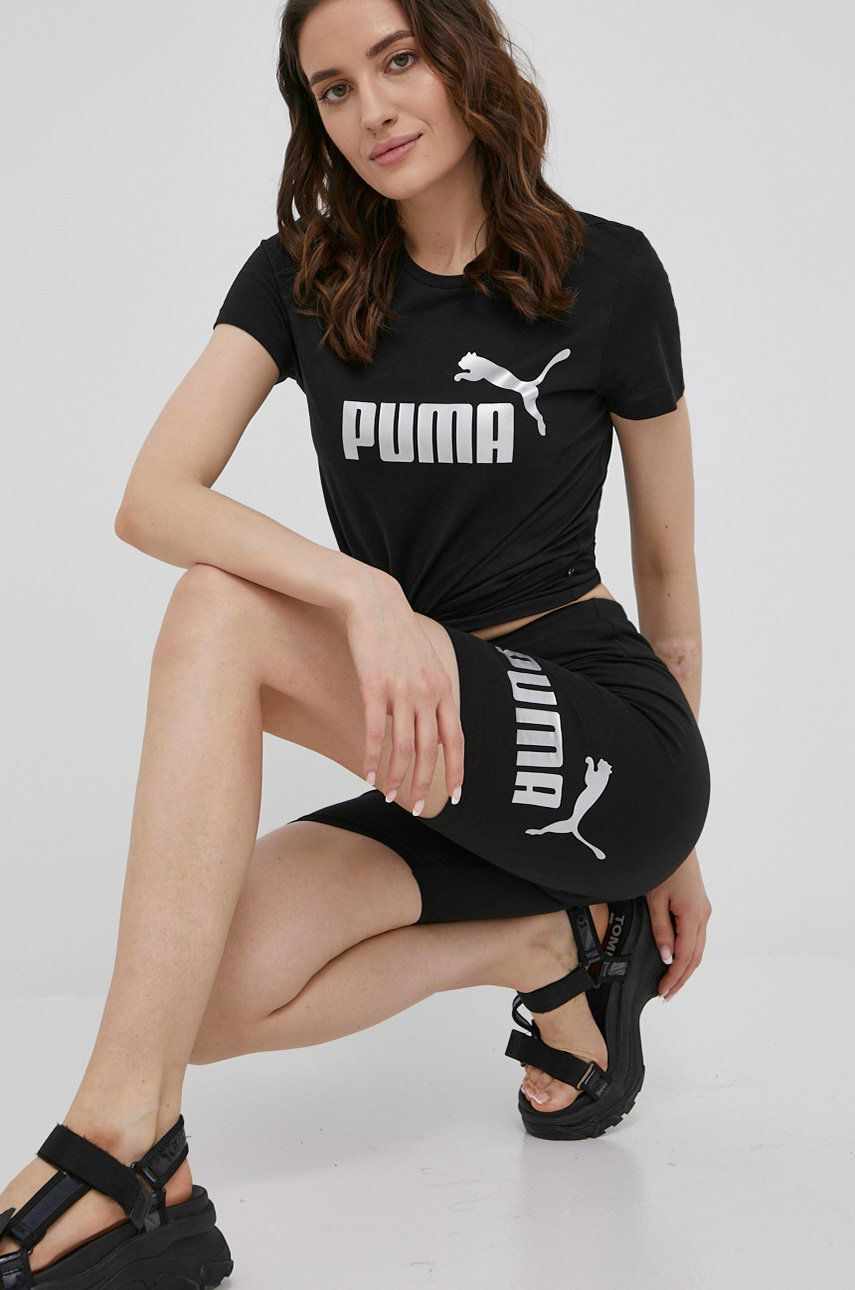 Puma tricou din bumbac 848303 culoarea negru