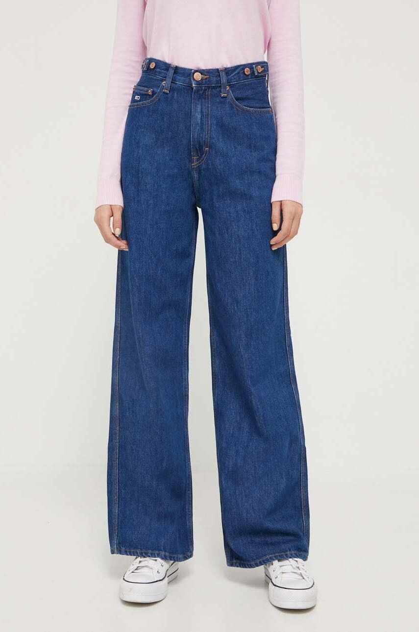 Tommy Jeans jeansi Claire femei, culoarea albastru marin