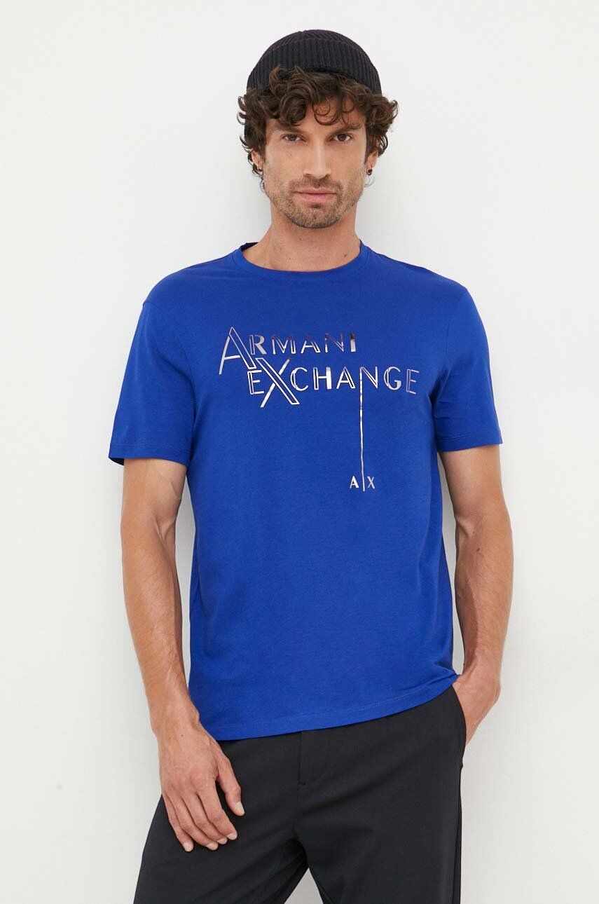 Armani Exchange tricou din bumbac cu imprimeu