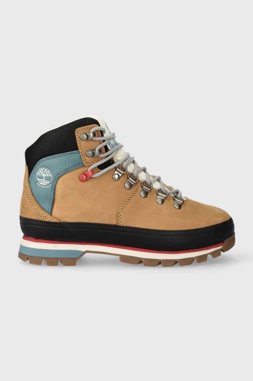 Timberland pantofi Euro Hiker F/L WP Boot femei, culoarea maro, cu toc plat, TB0A5QT12311