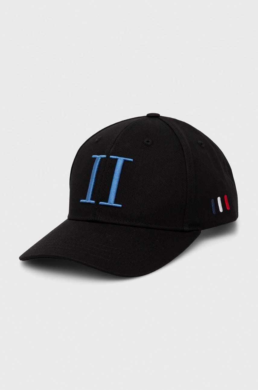 Les Deux șapcă de baseball din bumbac culoarea negru, cu imprimeu