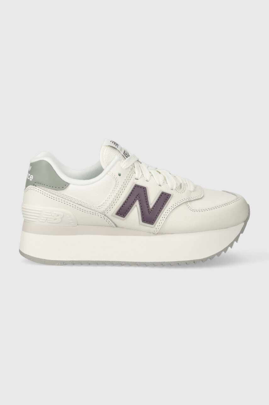 New Balance sneakers din piele WL574ZFG culoarea alb
