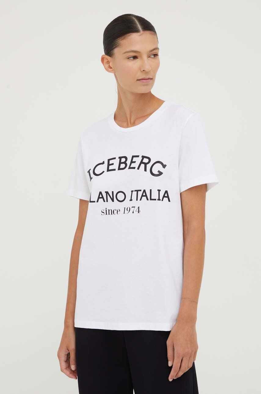 Iceberg tricou din bumbac culoarea alb