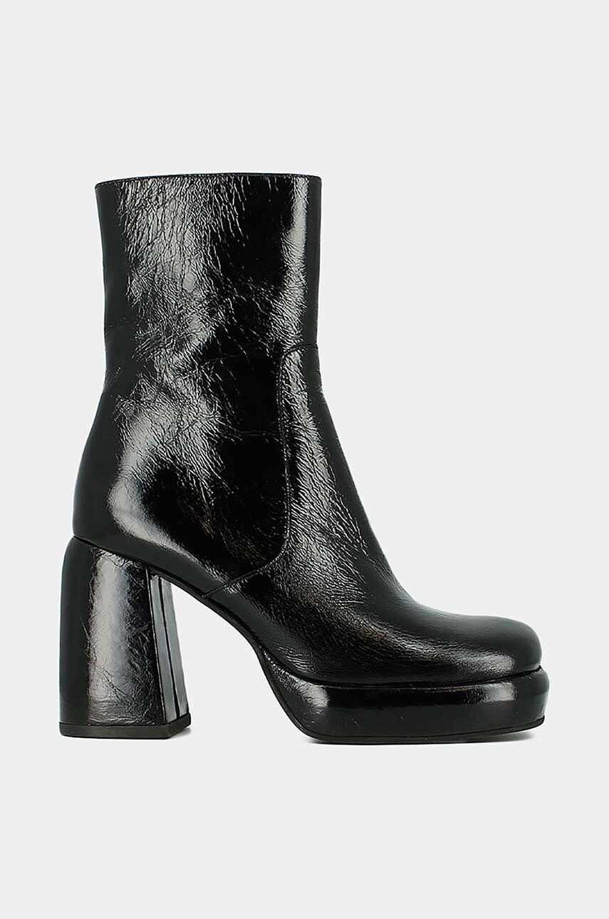 Jonak cizme de piele DENA CUIR BRILLANT femei, culoarea negru, cu toc drept, 3300205