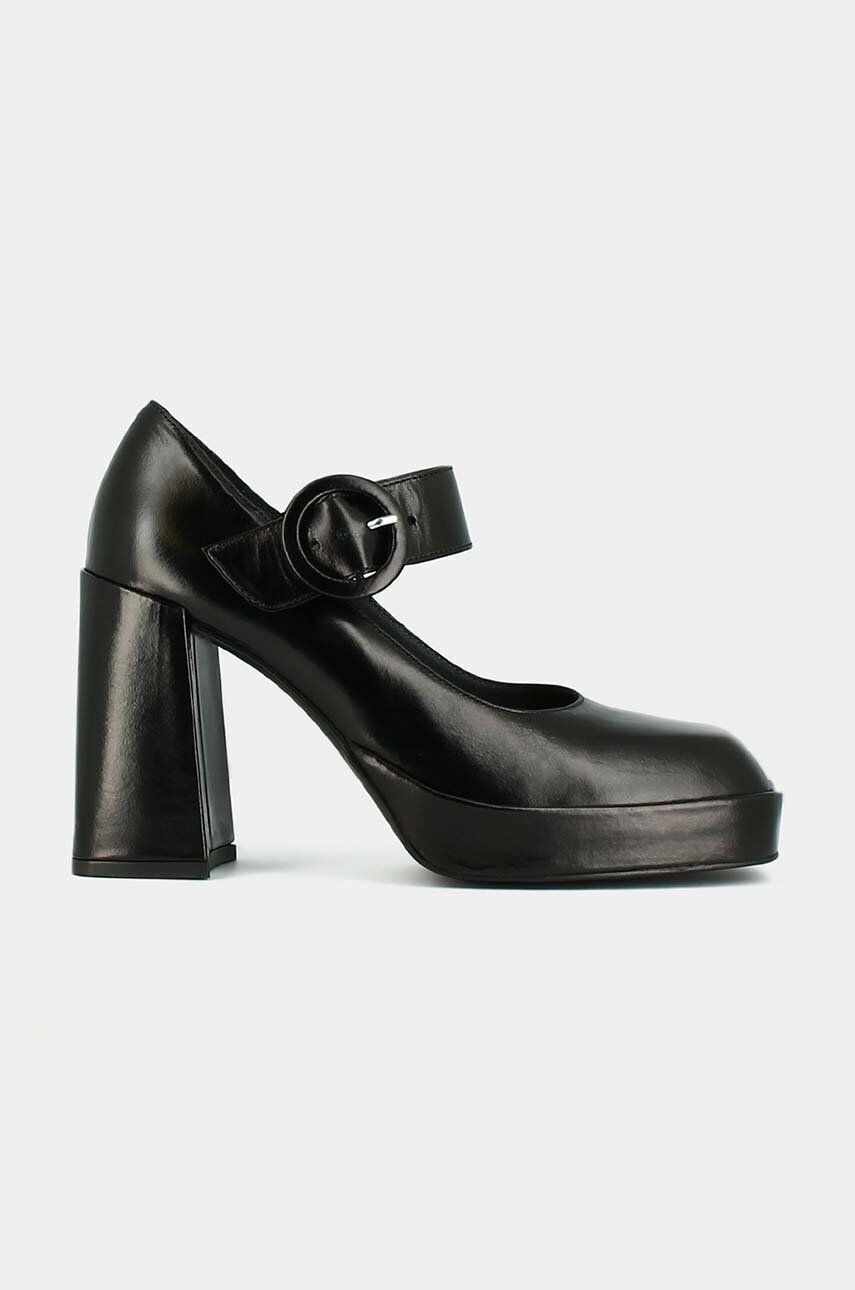 Jonak pantofi de piele BALLE BIS CUIR culoarea negru, cu toc drept, 3300137