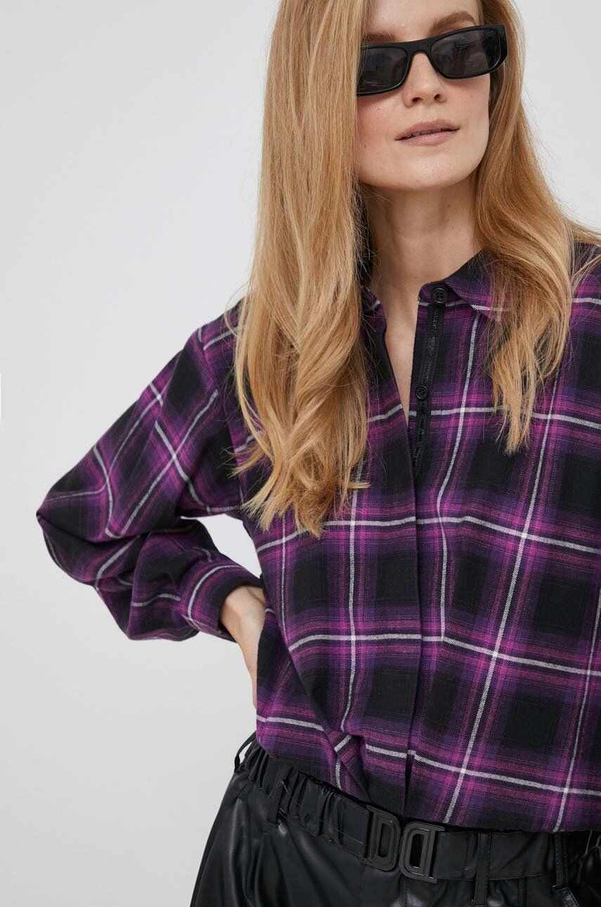 Dkny bluza femei, culoarea violet, modelator