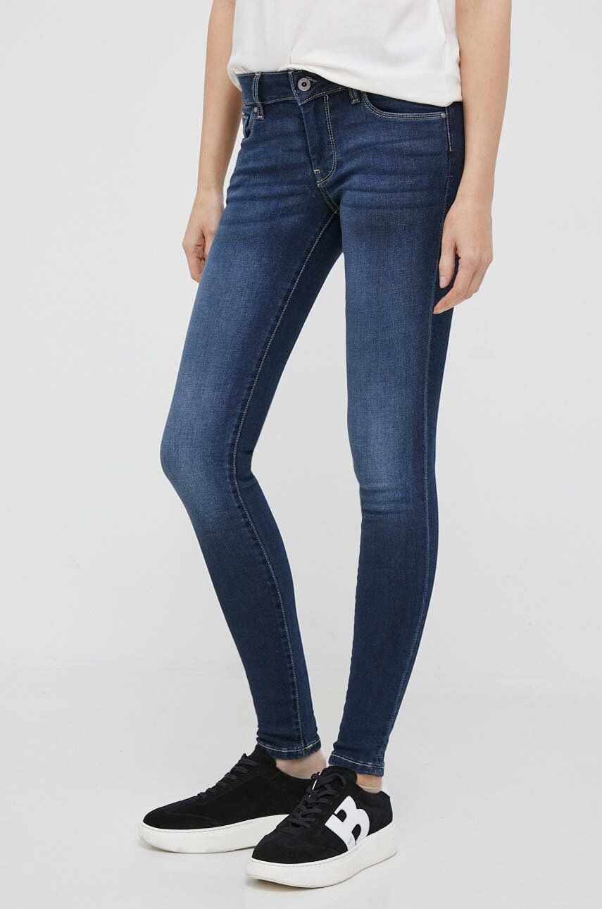 Pepe Jeans jeansi Soho femei, culoarea albastru marin