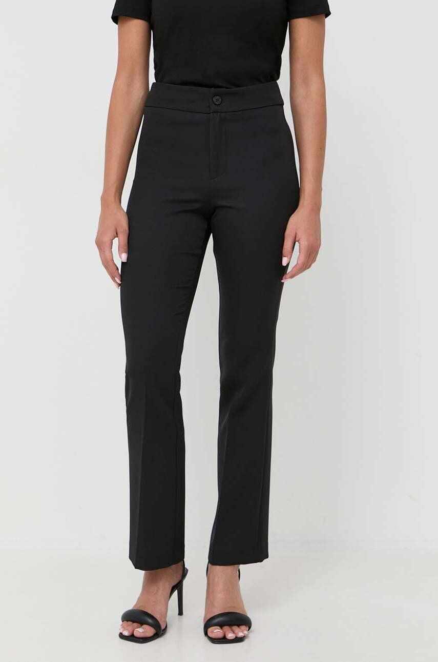 Silvian Heach pantaloni femei, culoarea negru, drept, high waist