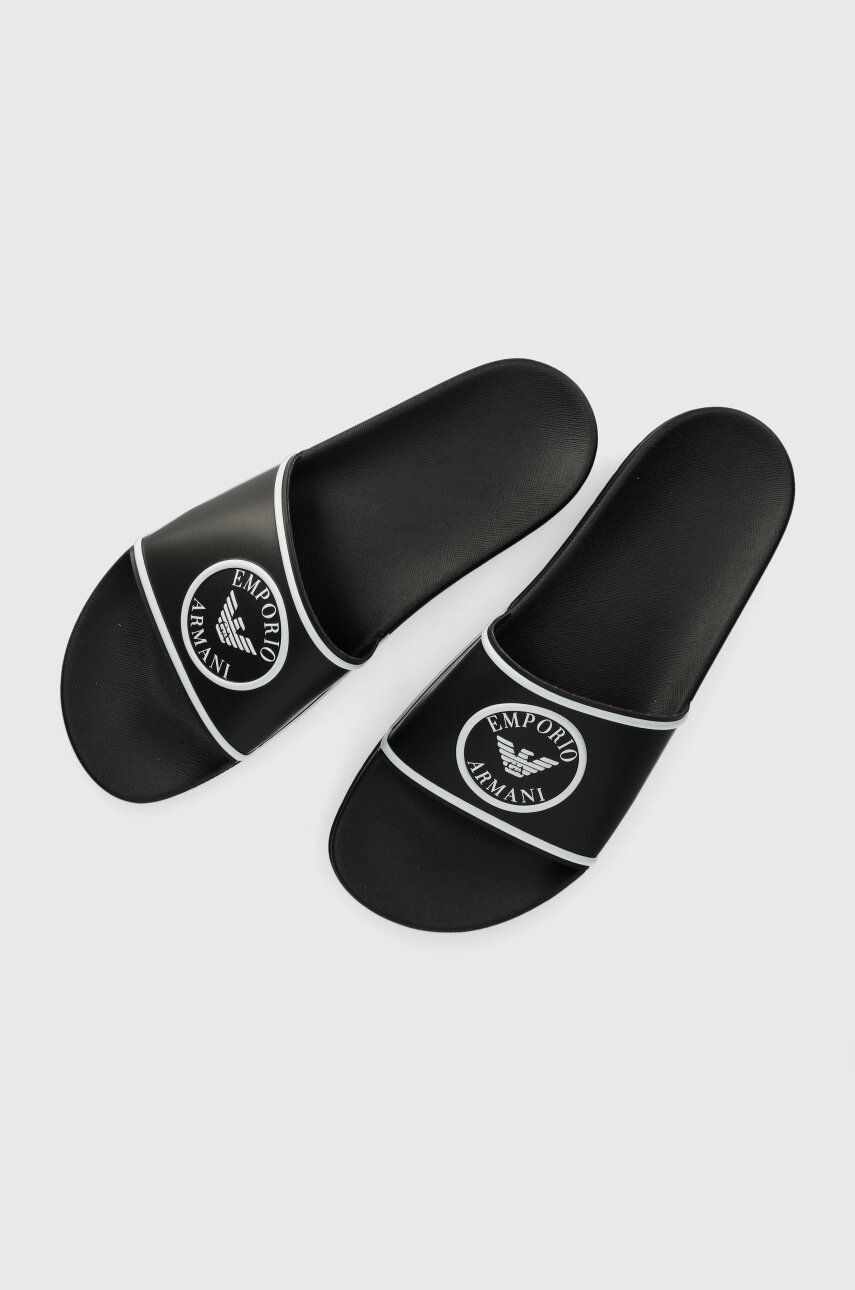 Emporio Armani Underwear papuci barbati, culoarea negru, XJPM14 XN870 A120