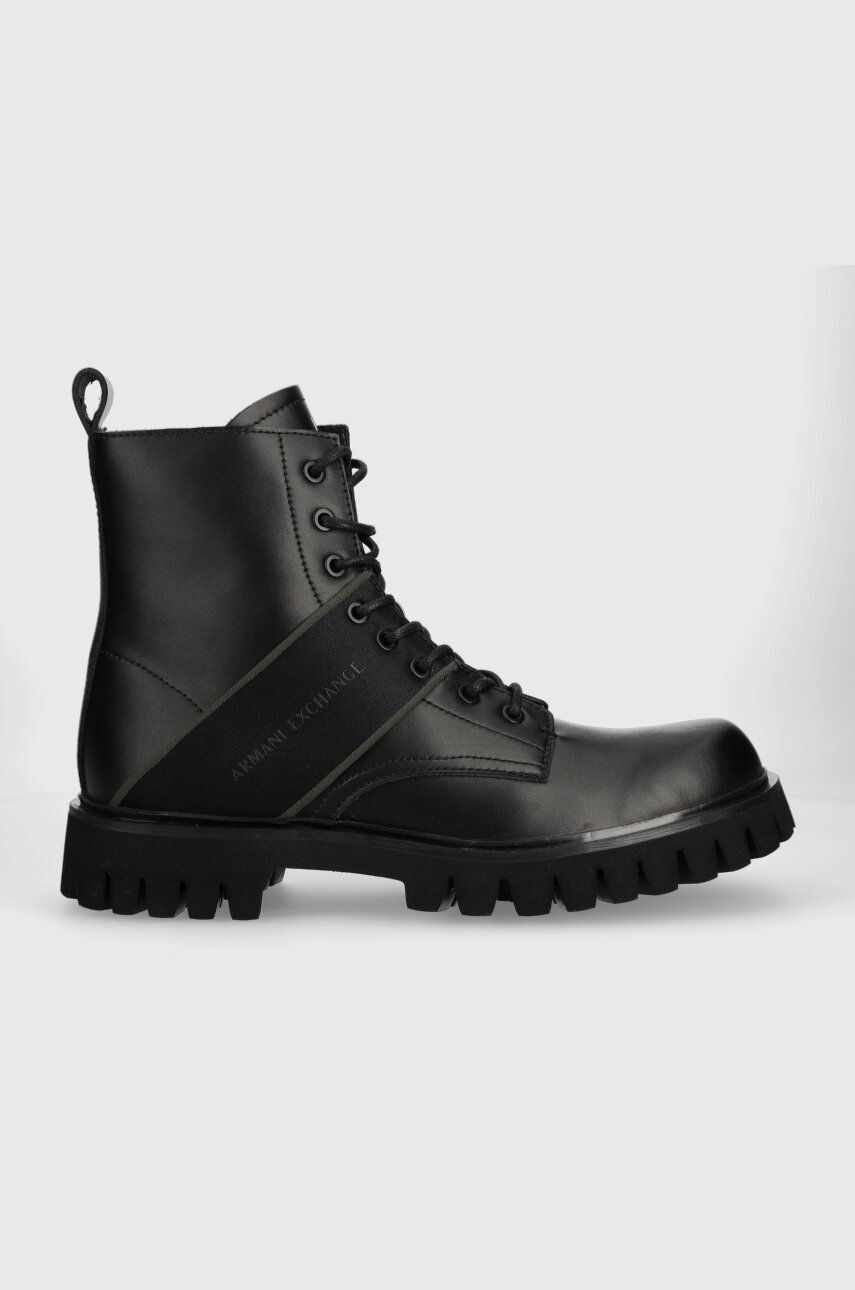 Armani Exchange pantofi barbati, culoarea negru, XUM016.XV781.00002