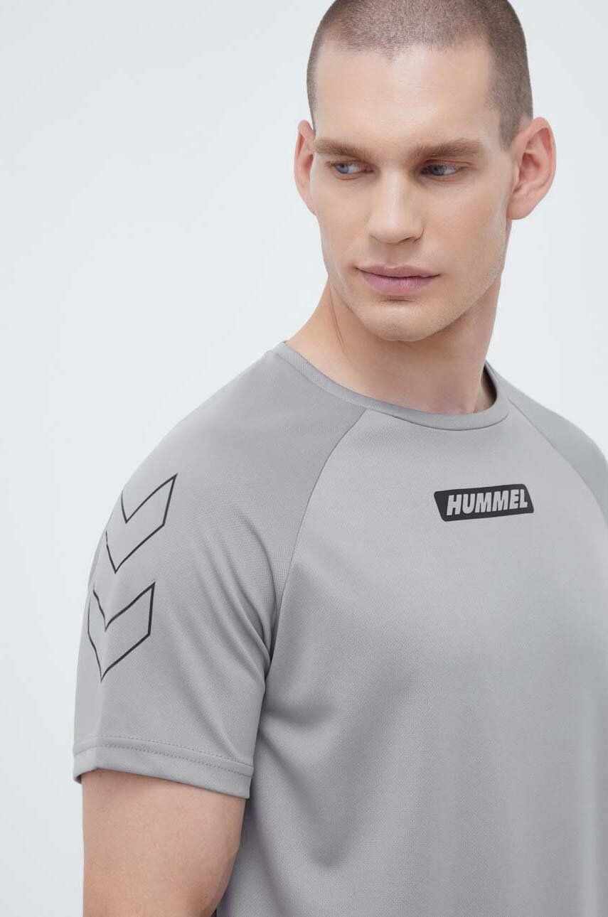 Hummel tricou de antrenament Topaz culoarea gri, cu imprimeu