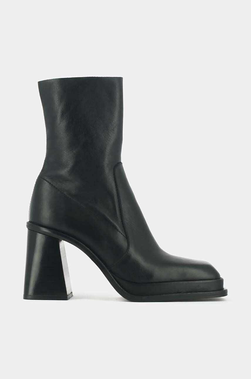 Jonak cizme de piele BANANA CUIR femei, culoarea negru, cu toc drept, 3100156